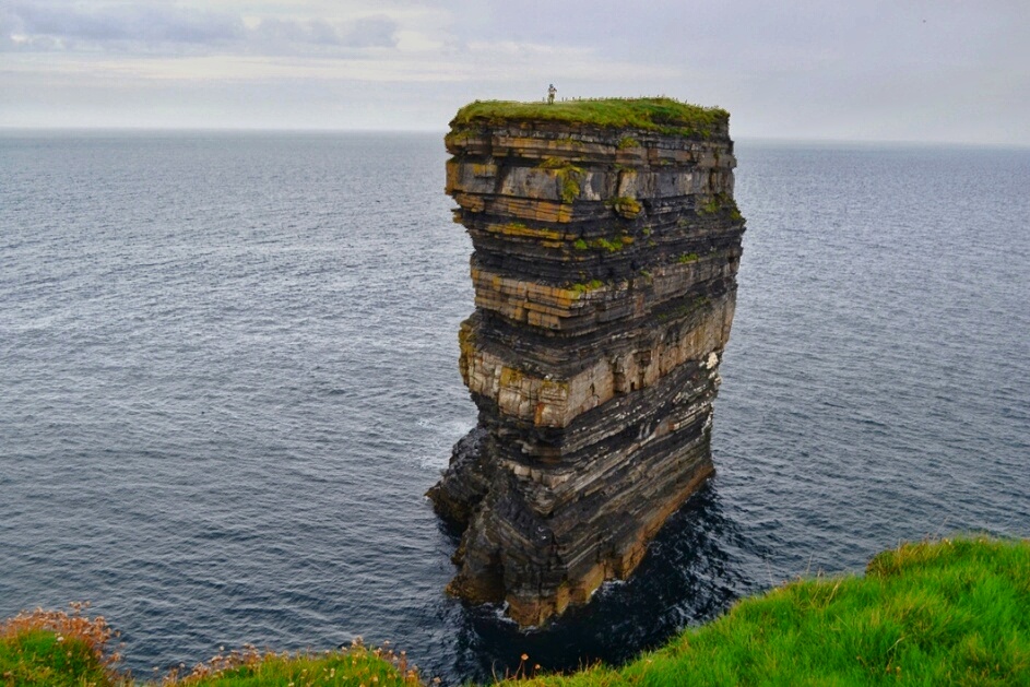Standing of the summit of Downpatrick head Sea Stack